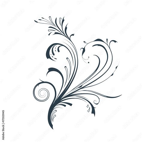 Vectorized Scroll Design Element With Floral Ornaments Stock Vector
