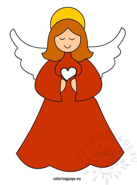 Christmas Angel Vector Art Coloring Page