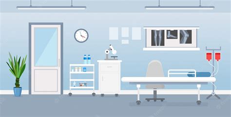 Premium Vector Vector Illustration Of Hospital Room Interior With
