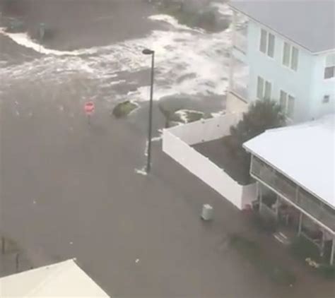 Tsunami Style Hurricane Matthew Storm Surge Causes Sea To Crash Into