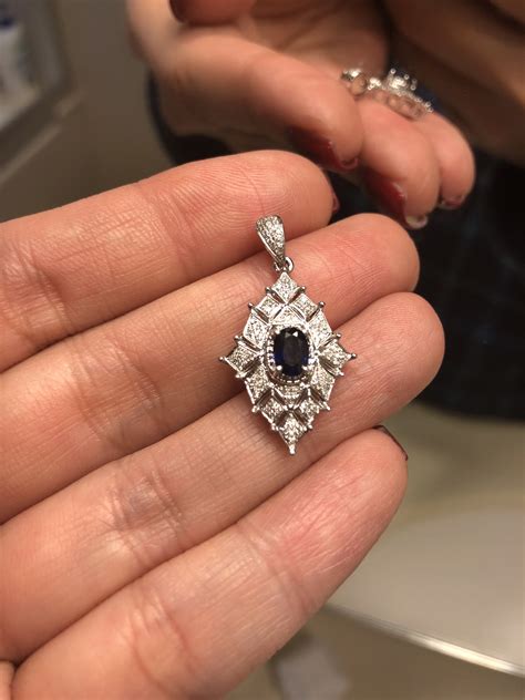 Sapphire and diamond pendent | Diamond pendent, Diamond pendant, Diamond engagement rings