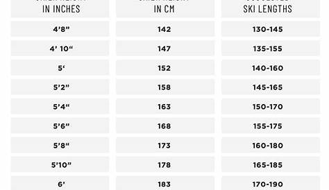 volkl ski size chart
