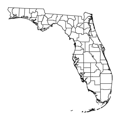 Florida State Map With Counties Vector Illustration 25451740 Vector