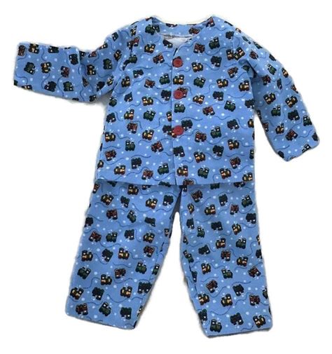 Boys Flannel Pajamas Little Trains Print In Multi Colors Etsy Uk