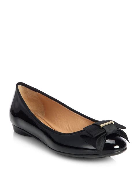 Ferragamo My Knot Patent Leather Ballet Flats In Black Lyst