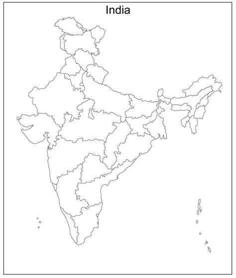 Printable Blank Map Of India Outline Transparent PNG Map