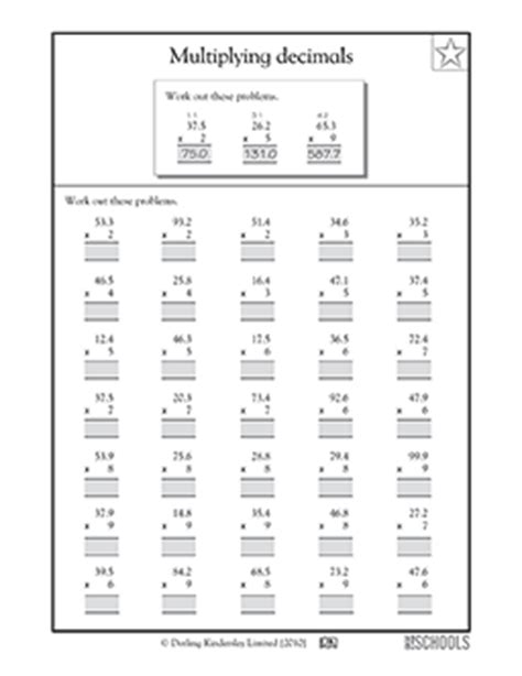 Some of the worksheets for this concept are decimal multiplication patterns, multiply the decimals, multiplying decimals word problems, decimals work, practice and homework name lesson multiplication, decimal multiplication tenths es1, grade 5 decimals work, grade 5 supplement. 5th grade Math Worksheets: Multiplying decimals #2 ...
