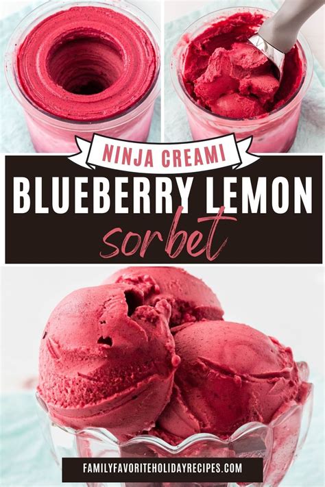 This Delightfully Creamy Blueberry Lemon Sorbet Is Made With The Ninja