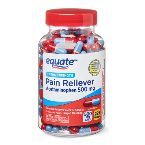 Equate Extra Strength Acetaminophen Rapid Release Gelcaps 500 Mg 225