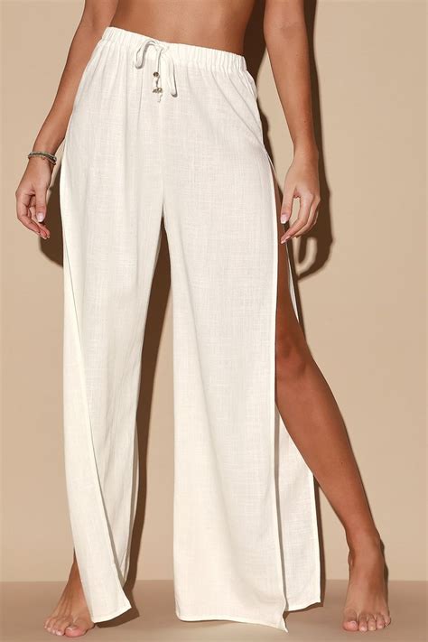 Seaside Sweetie White Swim Cover Up Pants In 2020 White Beach Pants