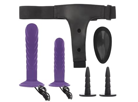 Sexy Vibrator Strap On Dildo Vibrating Double Dong For Les Harness Sex