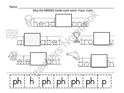 Ph Digraph Sorting Ph Clipart With Glue And Scissors Great Word Work
