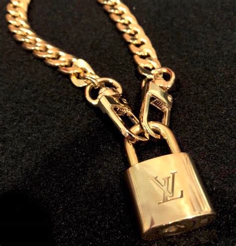 Louis Vuitton Louis Vuitton Gold Lock Pendant Chain Cuban Link Diamond