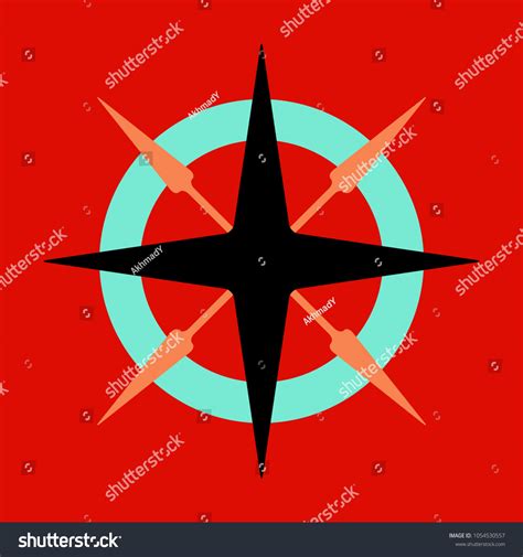 Vector Compass Rose With North South East And Royalty Free Stock