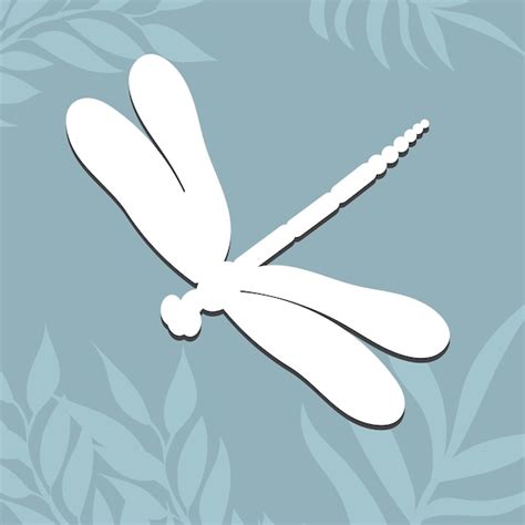 Premium Vector Dragonfly Flying White Silhouette Icon Isolated