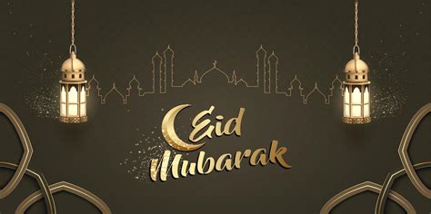 Islamic Eid Mubarak Greeting Card Design 1114776 Vector Art At Vecteezy
