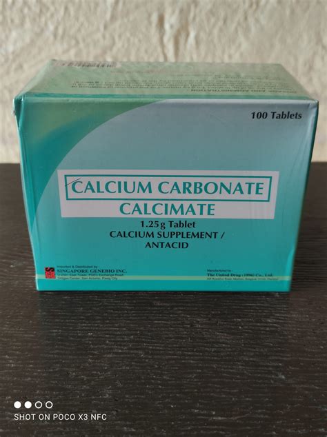 Your dose needs may be different during pregnancy or while you are. CALCIUM CARBONATE (Calcimate) 1.25g TABLET - MCGI Free Store