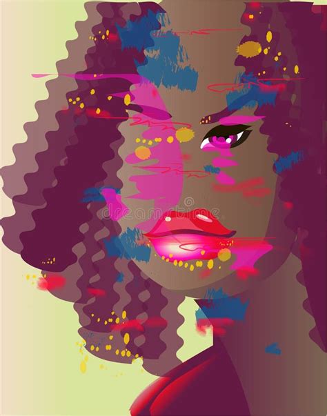 Abstract Portrait Of A Dark Skinned Girl Stock Illustration Illustration Of Portrait Multi