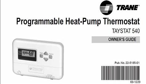 Trane Programmable Heat-Pump Thermostat TAYSTAT 540 Manual - Manuals Books