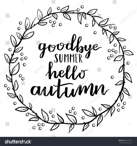 Goodbye Summer Hello Autumn Round Frame Stock Vector Royalty Free