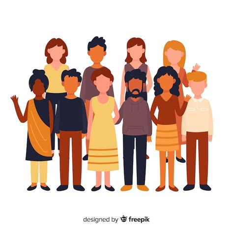 Free Vector Multiracial Group Of Different People