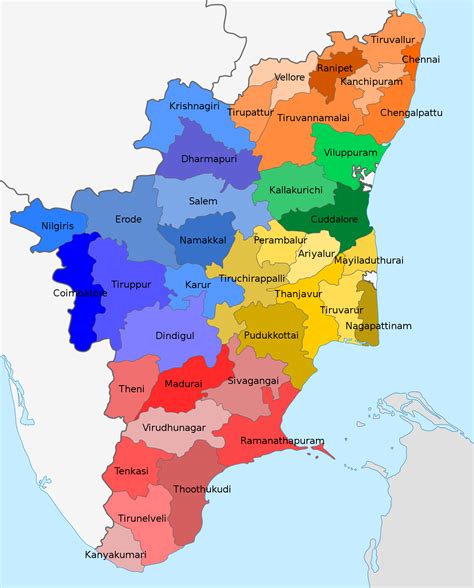 Geological map of tamil nadu and pondicherry. File:Tamil Nadu districts map.svg - Wikimedia Commons