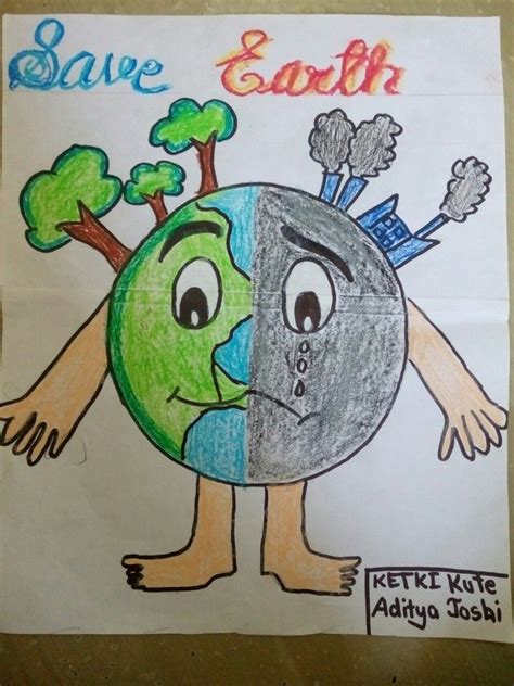How To Draw Save Earth Viral Hutomo