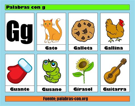 Palabras Con G G ⭐️ Cosas Objetos Animales ⭐️ Letra G