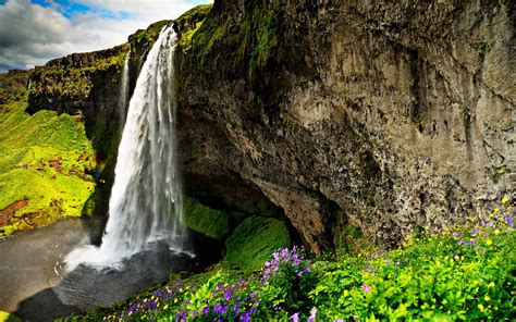 Gorgeous Waterfalls Over A Cliff Wallpaper Nature And Landscape