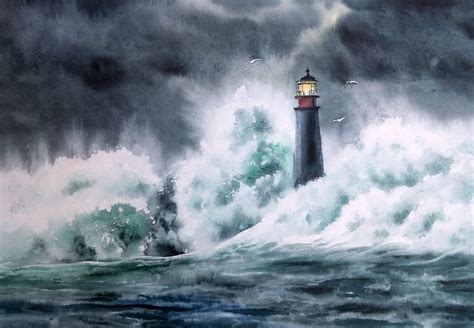 Fearless Lighthouse In Storm Lighthouse P Artfinder