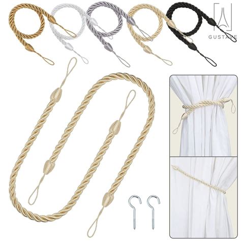 Gustavedesign 4pcs Curtain Tieback Rope 27 Nylon Cord Curtain Tie