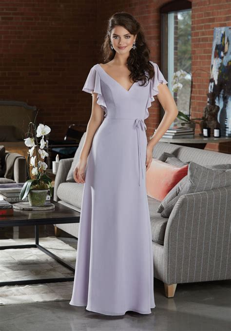 One of the most difficult things that a bride has to do is choose a dress that will make every one of the girls in her wedding party happy. Boho Chiffon Bridesmaid Dress with Delicate Flutter ...