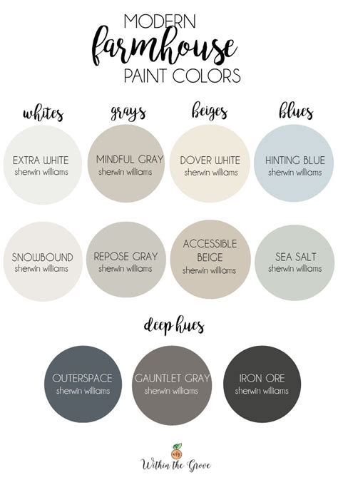 Check spelling or type a new query. Modern Farmhouse Paint Colors - Within the Grove