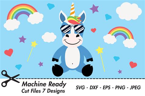 Cute Boy Unicorn With Shades Graphic By Captaincreative · Creative Fabrica