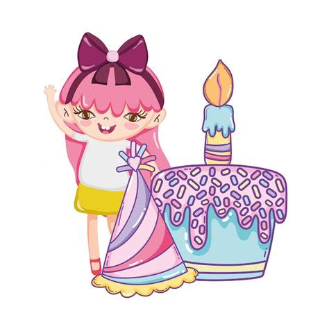 Premium Vector Happy Birthday Girl Cartoons