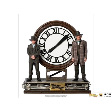 Figura Marty Mcfly Doc Brown Reloj Regreso Al Futuro Iii Escala