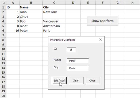 Excel Vba Interactive Userform Easy Excel Macros