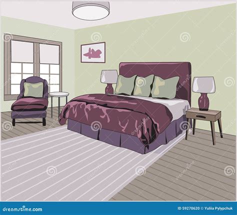 Bedroom Interior Stock Vector Illustration Of Luxury 59270620