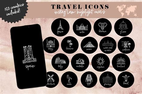 Travel Instagram Story Highlight Icons Graphic By Lush Preset Studio