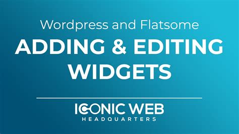 How To Manage Widgets In Wordpress And Flatsome YouTube