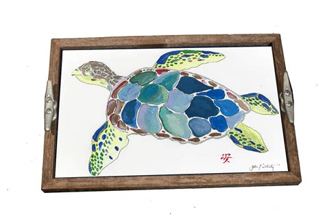 Sea Turtle Trays Driftwood Nautical Art