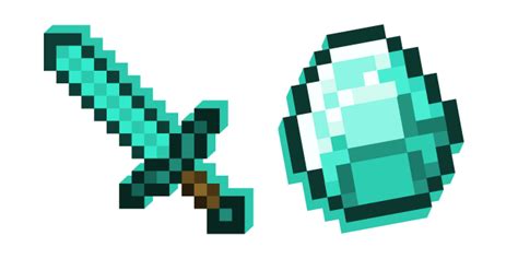 Minecraft Diamond Sword And Diamond Cursor Custom Cursor