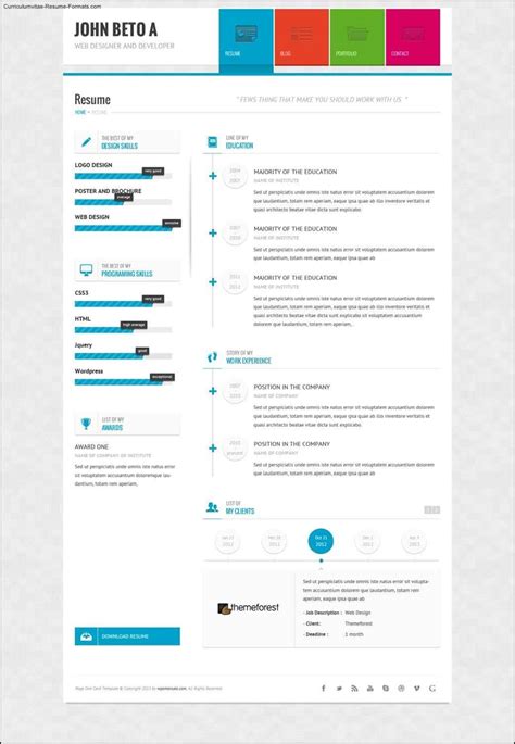 Free simple html resume template. Html Resume Template | Free Samples , Examples & Format ...