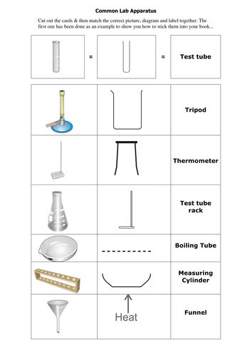 Science Lab Equipment Worksheet Elementary