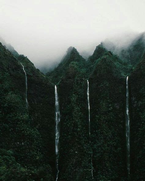 Magical Hawaiian Waterfalls During The Rain Off Of The Highway H3 Oahu