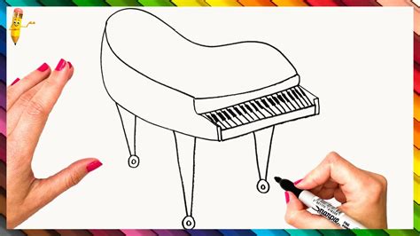 How To Draw A Piano Step By Step 🎹 Piano Drawing Easy Youtube