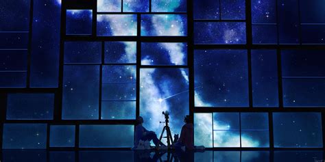 Hd Tamagosho Sky Stars Telescope Night Window Wallpaper Download