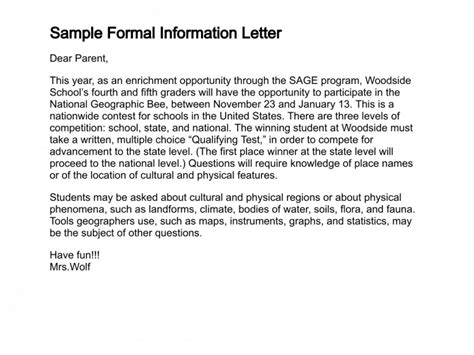 8 Sample Information Letters Sample Letters Word