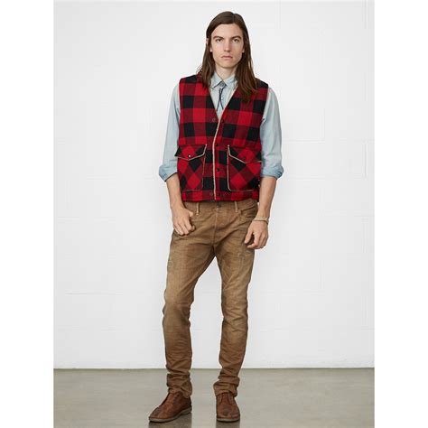 Lyst Denim And Supply Ralph Lauren Buffalo Plaid Vest In Red For Men