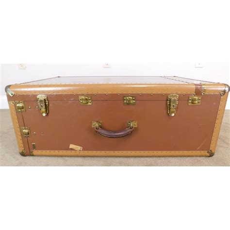 Hartmann Tourobe Vintage 1940s Leather Wardrobe Steamer Trunk Suitcase